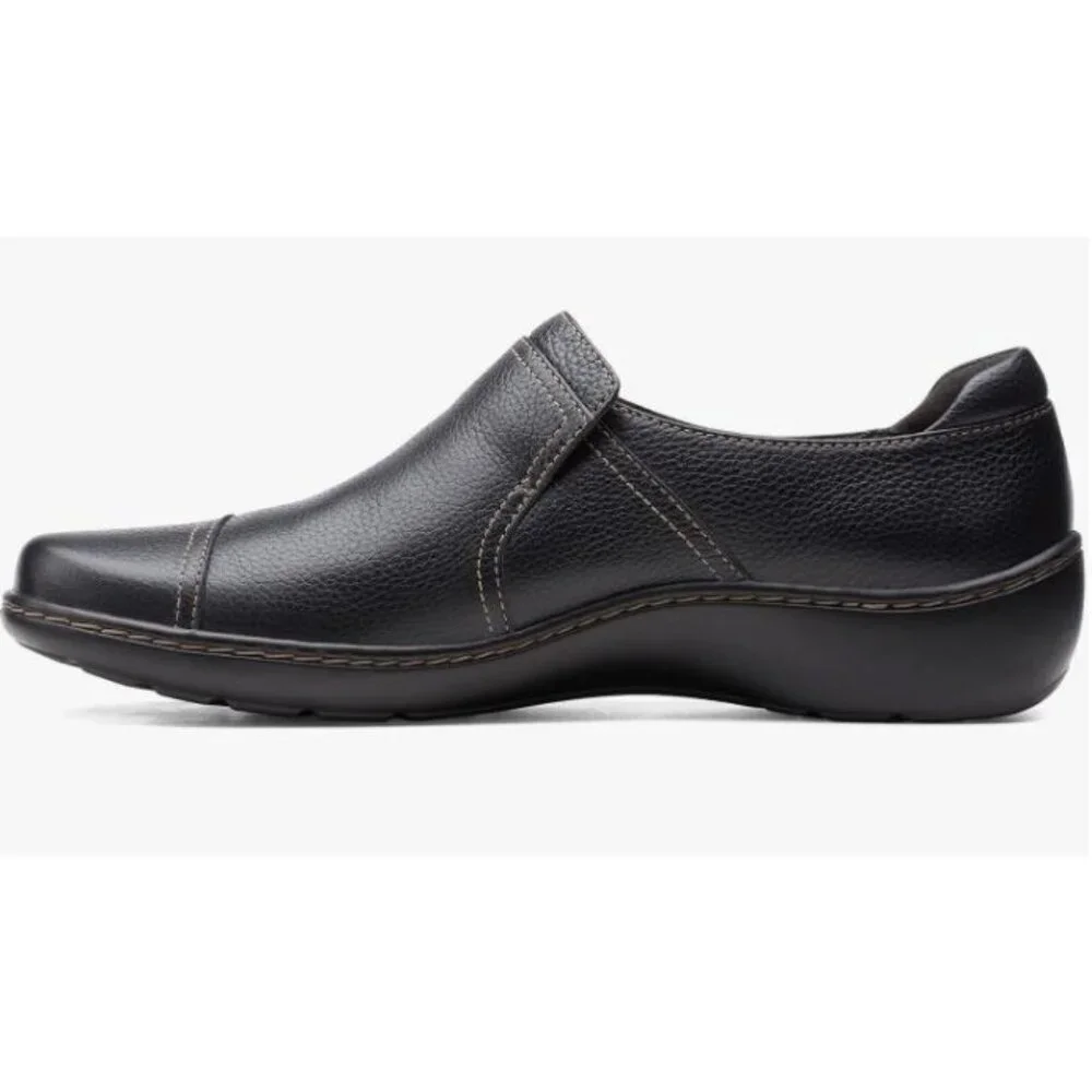Clarks Cora Poppy Loafers Slip On Black Leather Size US 10 EU 41.5 $90 [jb] - Picture 4 of 16